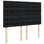 vidaXL Sommier à lattes de lit avec matelas Noir 140x200 cm Velours