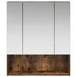 vidaXL Armoire Miroir de Salle de Bain Chêne fumé 60 x 14.5 x 70 cm
