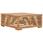 vidaXL Table et repose-pied de jardin coussin gris foncé Bois de teck