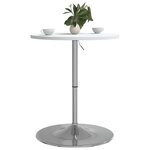 vidaXL Table de bar blanc 60x60x90cm bois d'ingénierie et acier chromé