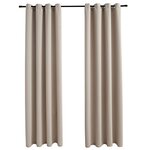 vidaXL Rideaux occultants avec anneaux en métal 2 Pièces Beige 140x245 cm