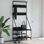 vidaXL Porte-vêtements et rangement des chaussures noir 80x40x184 cm