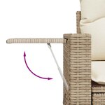 vidaXL Salon de jardin 11 Pièces avec coussins beige résine tressée