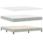 Lit à ressort vidaXL avec matelas Gris clair 200x200 cm Velours