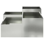 vidaXL Cache-pot de jardin Argent 80 x 80 x 48 cm Acier galvanisé