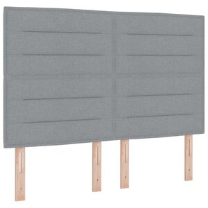 vidaXL Tête de lit LED avec bandes LED Gris clair 144 cm tissu