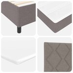 vidaXL Lit à ressorts avec matelas Taupe 80 x 200 cm tissu