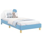 vidaXL Cadre de lit pour enfants avec tête de lit Bleu 90 x 200 cm PU