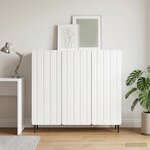 vidaXL Buffet Blanc brillant 89 x 34 5 x 82 cm Bois d'ingénierie