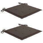 vidaXL Chaises de jardin et coussins taupe lot de 2 Bois teck massif