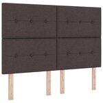 vidaXL Tête de Lit LED avec tête de lit Marron foncé 160 cm tissu