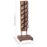 vidaXL Casier à bouteilles pour 6 bouteilles 35x35x100 cm Teck massif