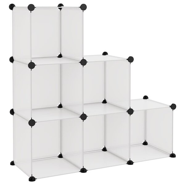 vidaXL Cubes de rangement 6 Pièces Transparent PP