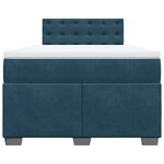 vidaXL Sommier à lattes de lit et matelas Bleu foncé 120x200cm Velours