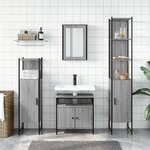 vidaXL Ensemble de meubles de salle de bain 4 Pièces Sonoma gris