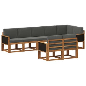 vidaXL Ensemble de canapés d'extérieur 8 pc Naturel et Anthracite