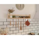 Étagère avec barre centrale en pin kit line 60 cm