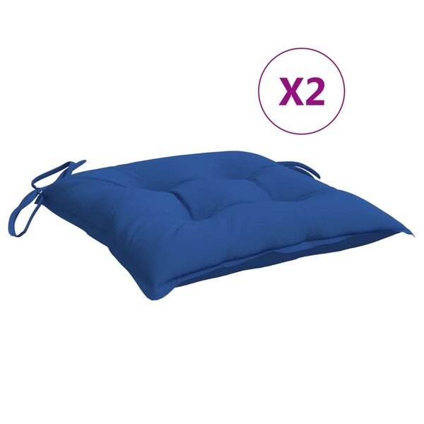 vidaXL Coussins de chaise lot de 2 bleu 40x40x7 cm tissu oxford