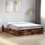 vidaXL Cadre de lit sans matelas chêne fumé 160x200 cm