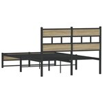 vidaXL Cadre de lit en métal sans matelas chêne sonoma 120x190 cm