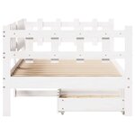 vidaXL Lit de jour et tiroirs sans matelas blanc 80x200 cm bois massif