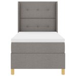 vidaXL Lit à ressorts avec bandes LED Taupe 90 x 190 cm tissu