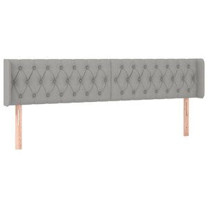 vidaXL Tête de lit avec oreilles Gris clair 183x16x78/88 cm Tissu