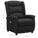 vidaXL Fauteuil de massage Noir Tissu