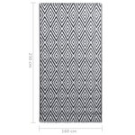 vidaXL Tapis d'extérieur Blanc et noir 160x230 cm PP