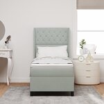 Lit à ressorts vidaXL avec matelas Gris clair 80x200 cm Velours