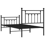 vidaXL Cadre de lit métal sans matelas avec pied de lit noir 90x200 cm