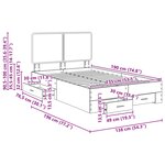 vidaXL Cadre de lit Chêne artisanal 135 x 190 cm Bois d'ingénierie