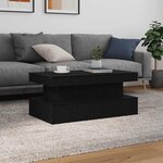vidaXL Table basse avec lumières LED chêne noir 90x50x40 cm