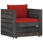 Vidaxl salon de jardin 8 pièces avec coussins bois imprégné de gris