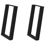 vidaXL Pieds de table à manger en U 2 pièces Noir 50 x (72-73) cm Acier