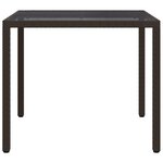 vidaXL Table de jardin pour repas Marron 90 x 90 x 75 cm Poly rotin