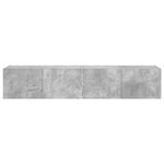 vidaXL Meubles TV muraux et lumières LED 2Pièces gris béton 80x35x31 cm