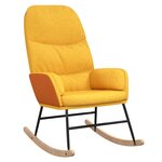 vidaXL Chaise à bascule avec repose-pied Jaune moutarde Tissu