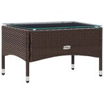 vidaXL Salon de jardin 5 Pièces avec coussins Résine tressée Marron