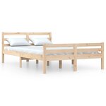 vidaXL Cadre de lit bois massif 135x190 cm double