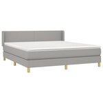 vidaXL Sommier à lattes de lit avec matelas Gris clair 160x200cm Tissu