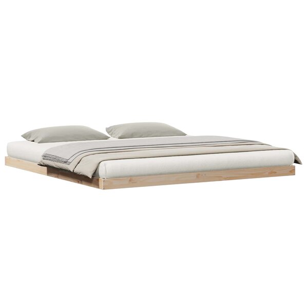 vidaXL Cadre de lit surélevé Naturel 213.5 x 104 x 9 cm Pin massif