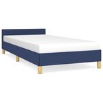 vidaXL Cadre de lit avec tête de lit Bleu 100 x 200 cm Tissu