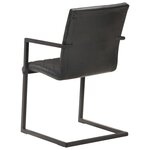 vidaXL Chaises à manger cantilever lot de 2 noir cuir véritable