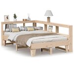 vidaXL Lit bibliothèque sans matelas 135x190 cm bois de pin massif
