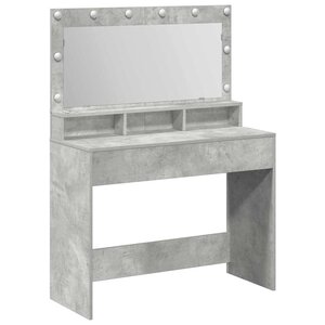 vidaXL Table de Toilette avec étagère Gris béton 100 x 41 x 135 cm