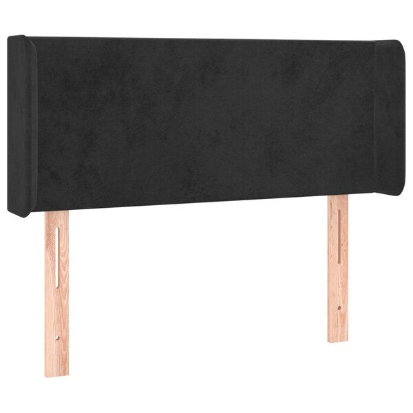 vidaXL Tête de lit avec oreilles Noir 93x16x78/88 cm Velours