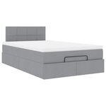 vidaXL Lit ottoman avec matelas gris clair 120x190 cm tissu