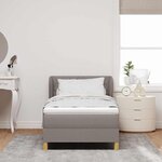vidaXL Lit à ressorts avec matelas Taupe 90 x 200 cm tissu