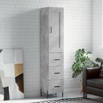 vidaXL Buffet haut Gris béton 34 5x34x180 cm Bois d'ingénierie